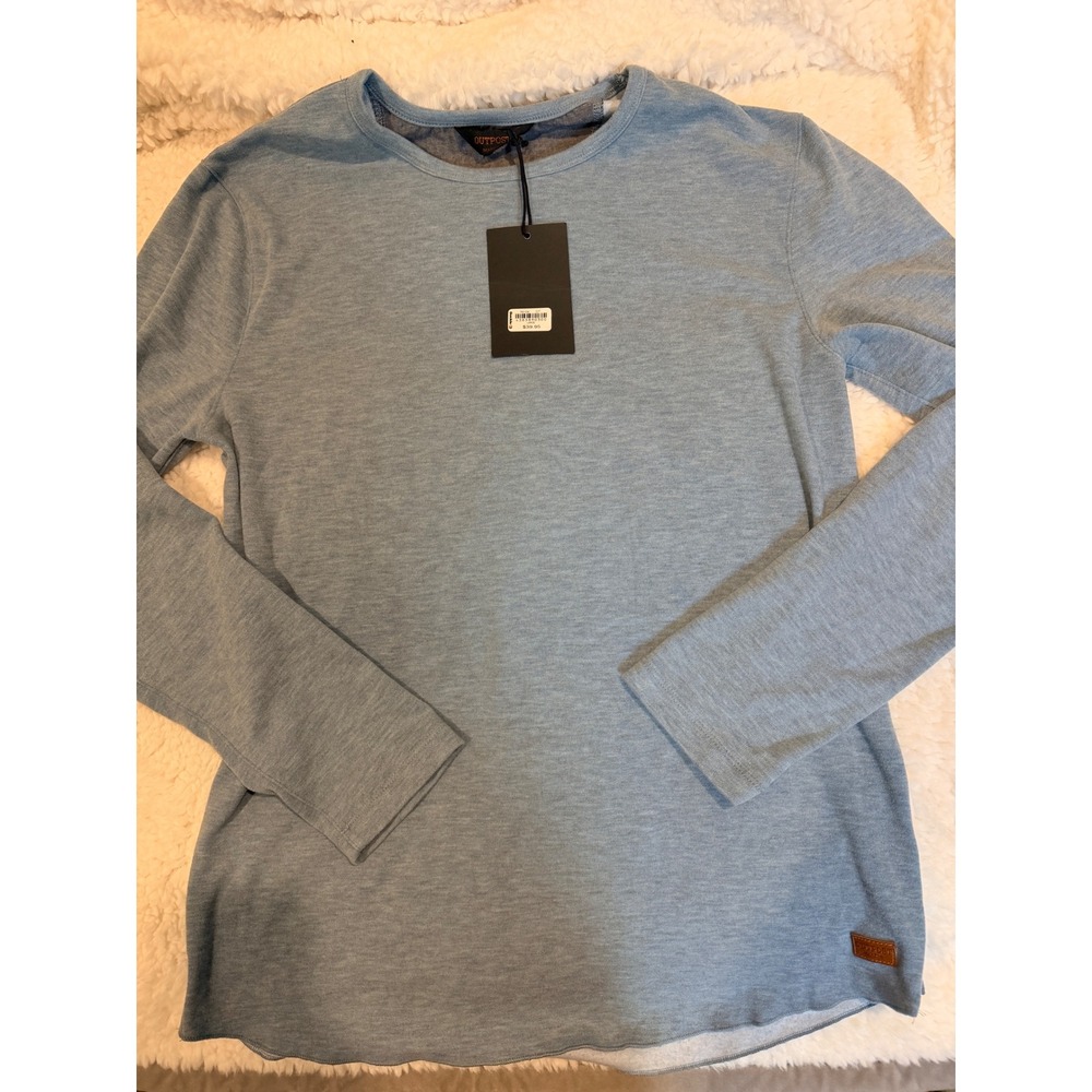 Outpost Makers Mens Large Blue Heathered Long Sleeve Crewneck Shirt NWT PK104
